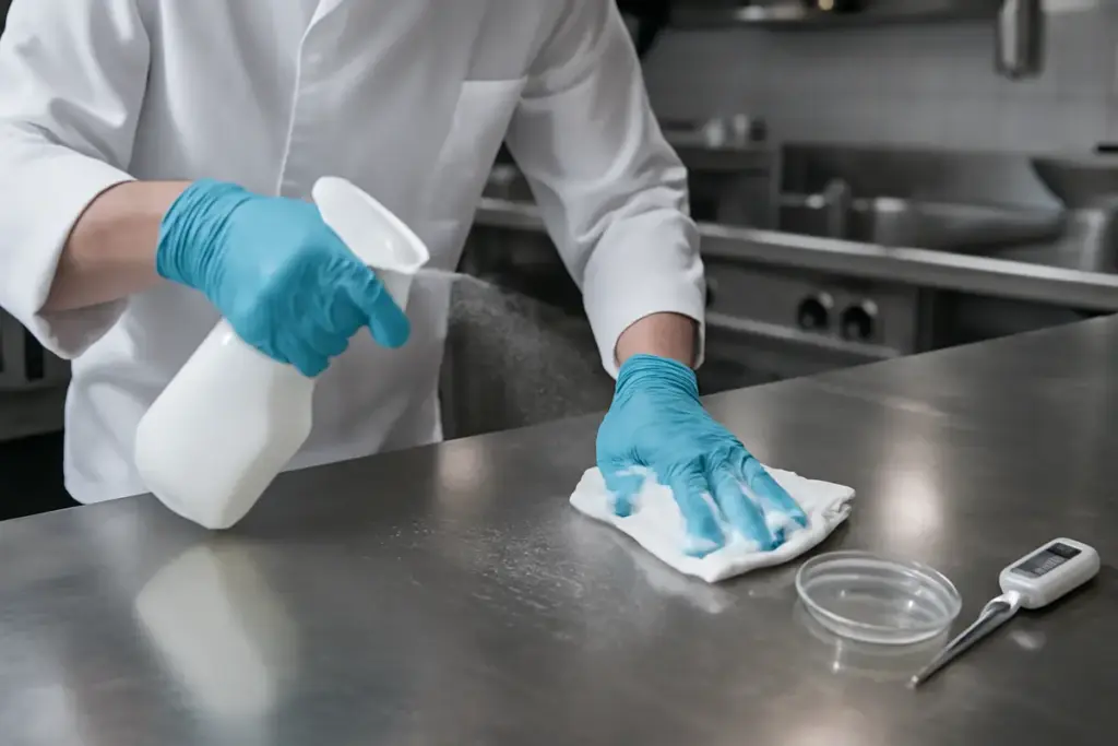 Come sanificare i piani di lavoro in cucina professionale? I prodotti davvero efficaci nelle verifiche